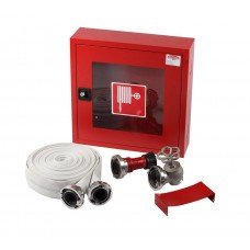 Cutie hidrant ​Minibox​ cu geam, suport ​simplu​ pentru furtun si yala – RAL 3000​ – ( 500x500x140 )​ – ​IMPORT, fara accesorii